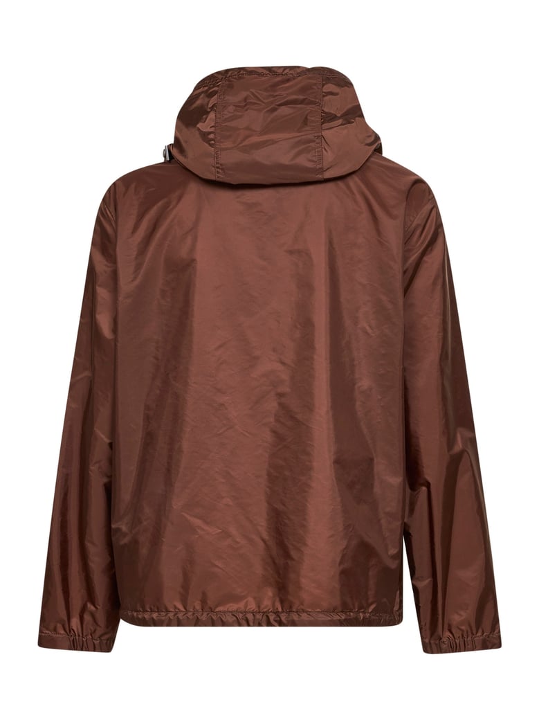 hooded windbreaker brown by Selfnex