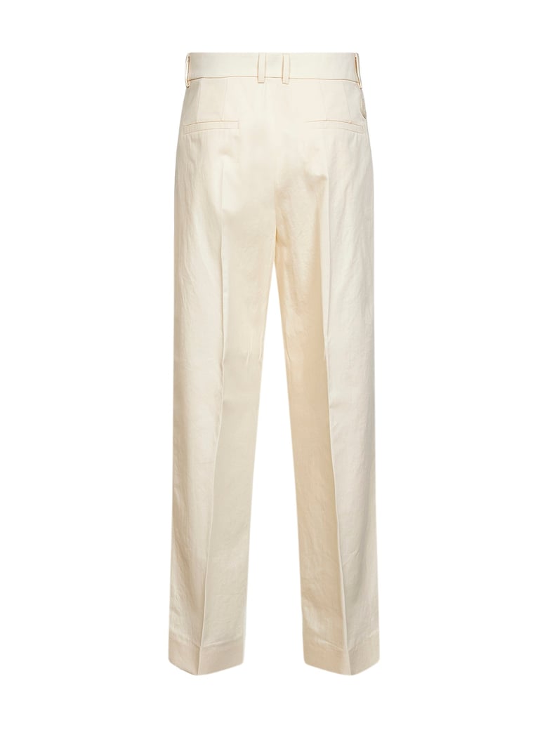 trousers natural cotton gabardine beige by Selfnex