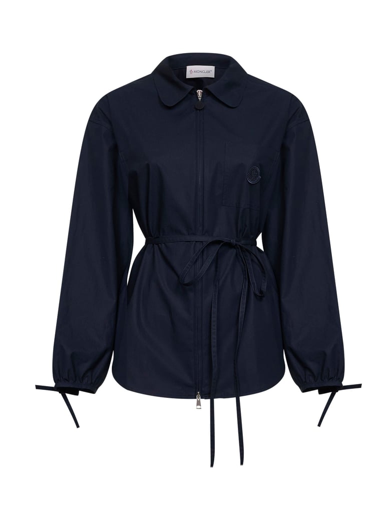 shirt jacket blue cotton poplin by Selfnex