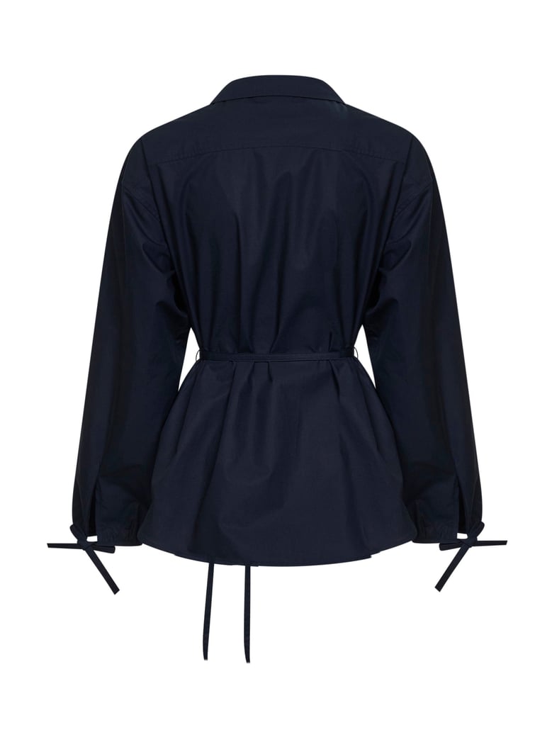 shirt jacket blue cotton poplin by Selfnex