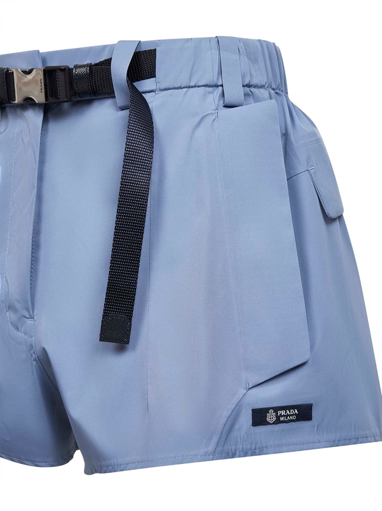 light blue technical canvas shorts by Selfnex