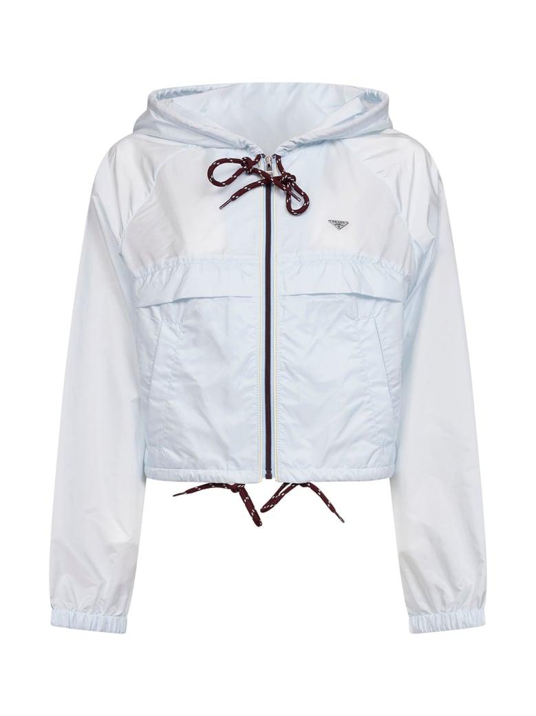 light blue re-nylon hooded jacket by Selfnex