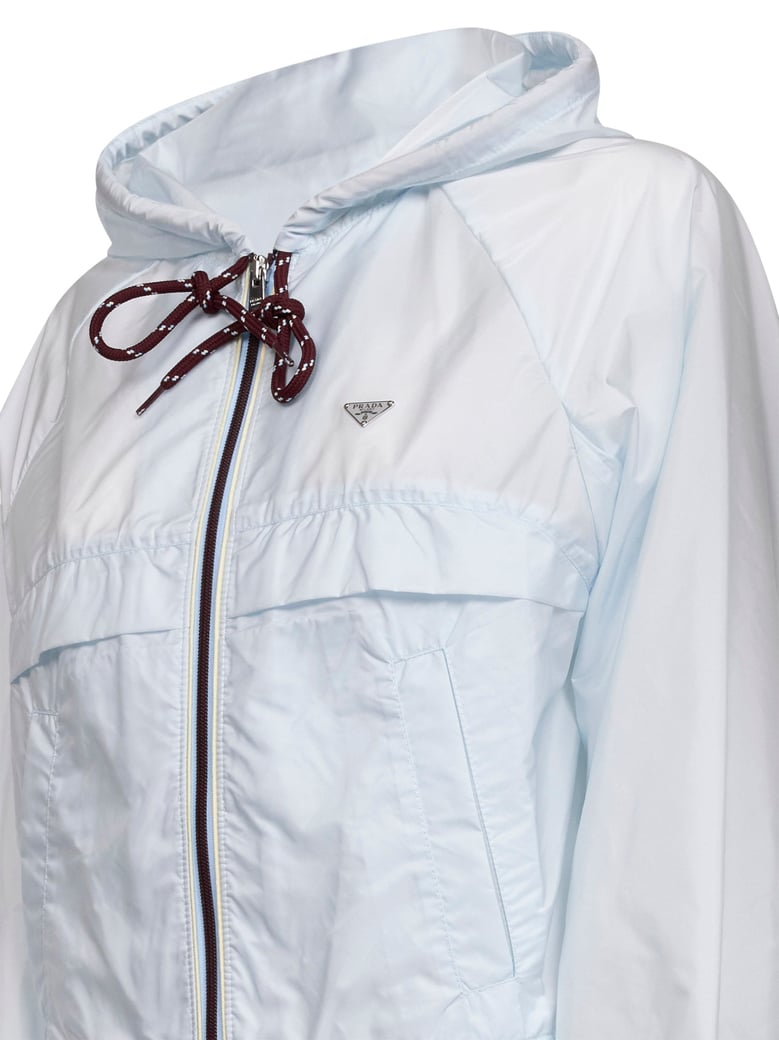 light blue re-nylon hooded jacket by Selfnex