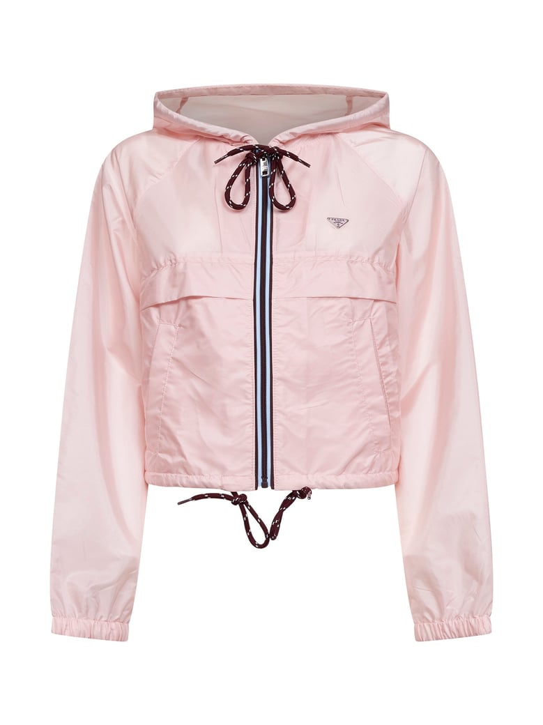 pink lightweight re-nylon hooded jacket by Selfnex