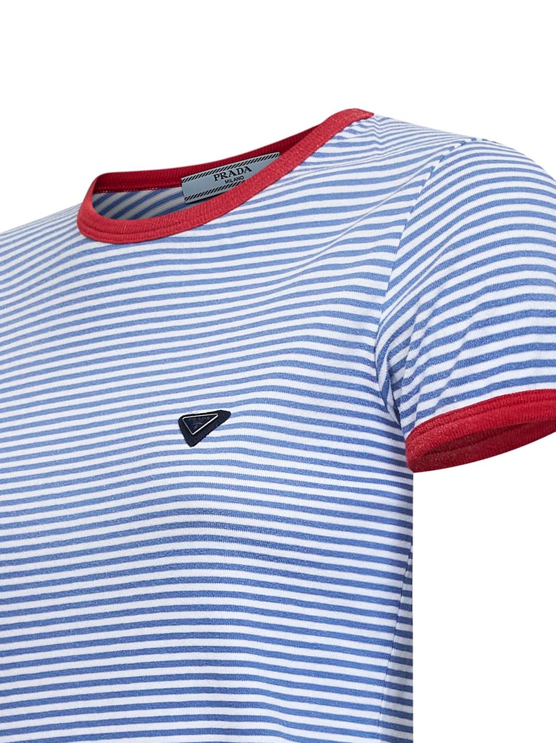 periwinkle blue and red striped t-shirt by Selfnex