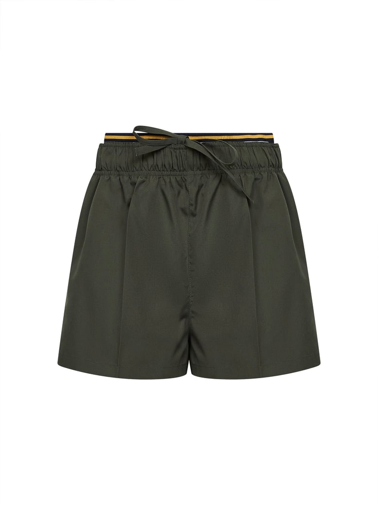 military green twill shorts by Selfnex