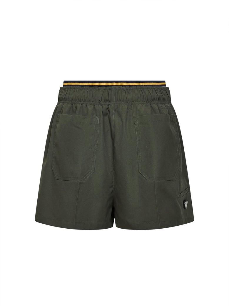 military green twill shorts by Selfnex