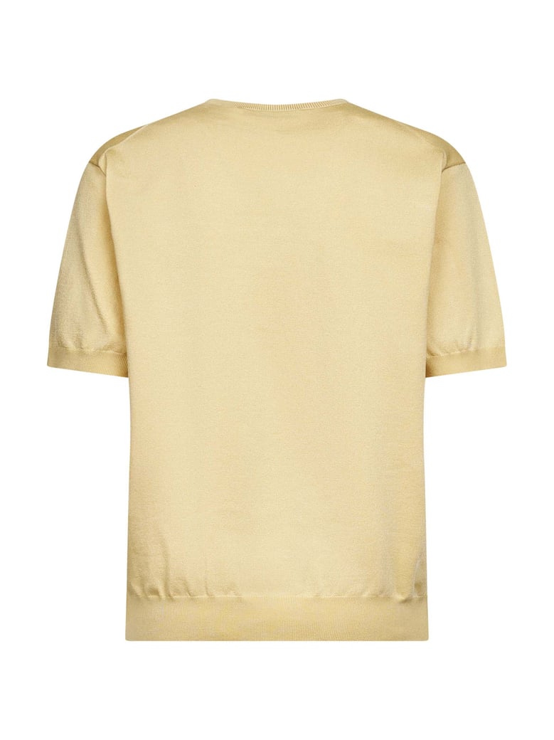 cream cotton and silk sweater by Selfnex