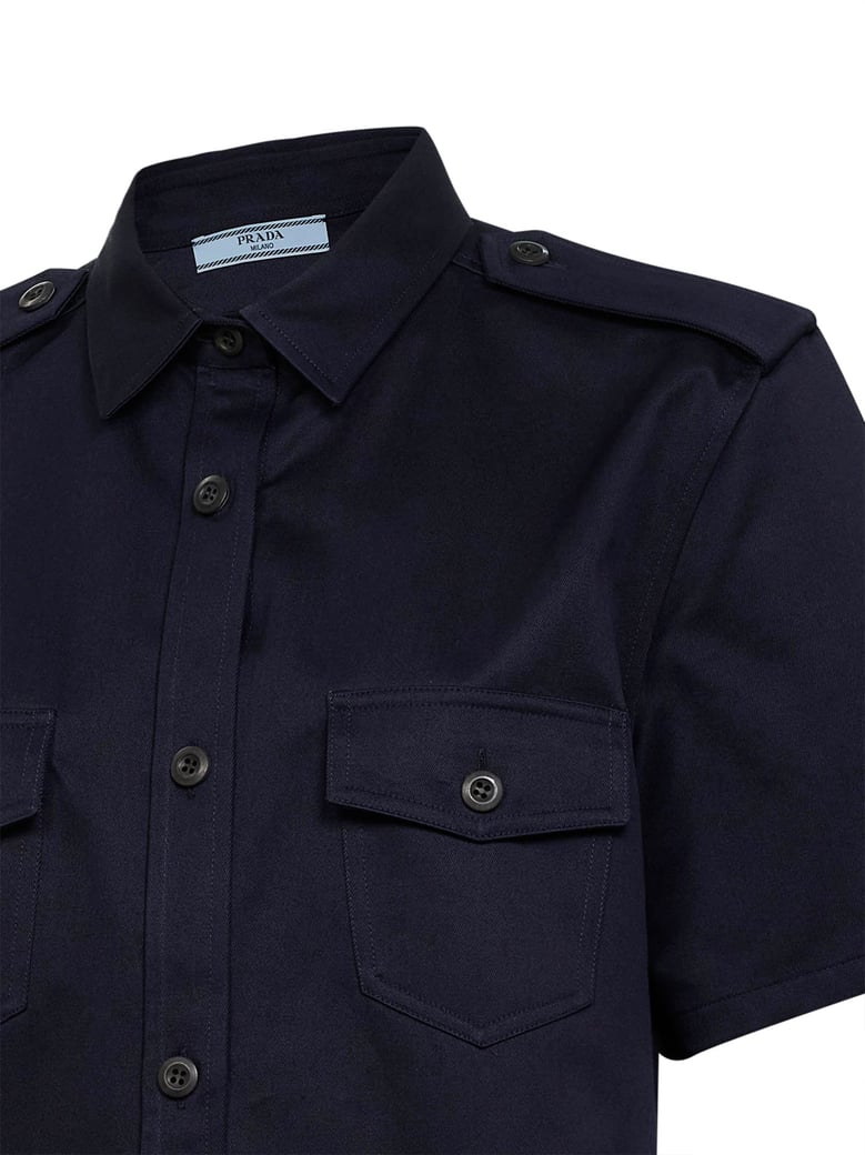 chino short-sleeved shirt blue by Selfnex