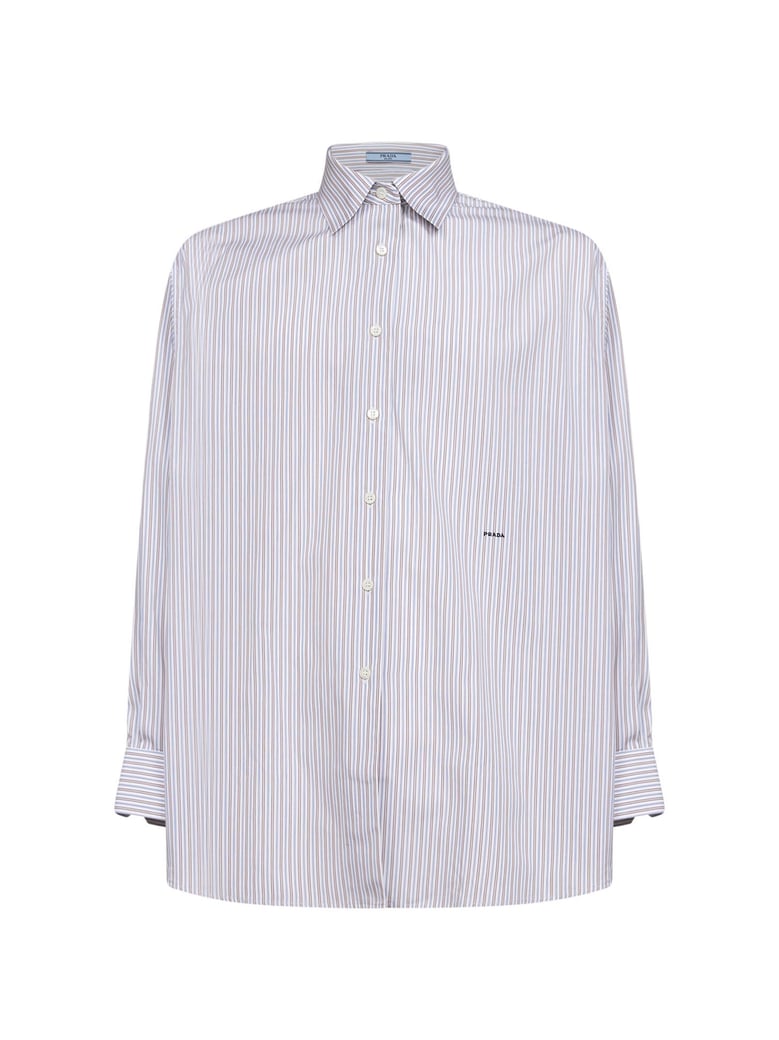 striped cotton poplin shirt by Selfnex