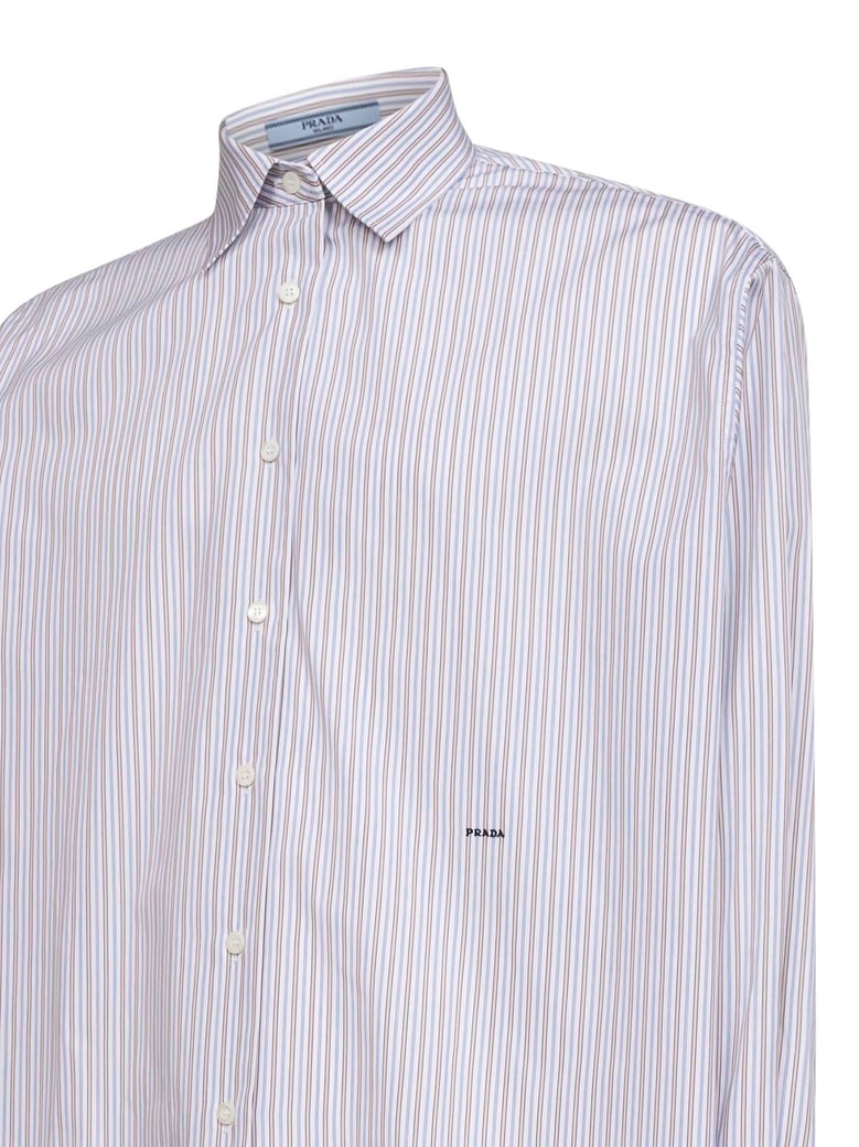 striped cotton poplin shirt by Selfnex