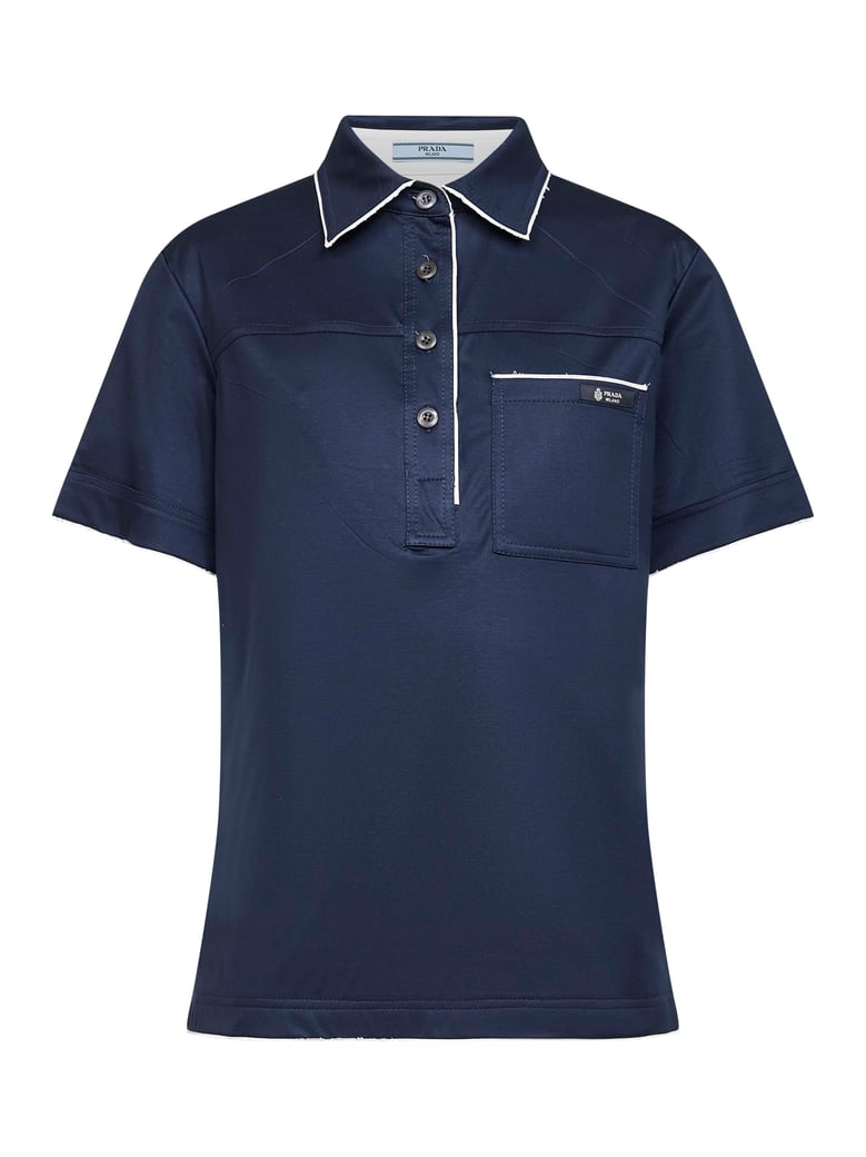 blue lisle cotton polo shirt by Selfnex