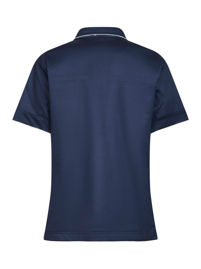 blue lisle cotton polo shirt by Selfnex