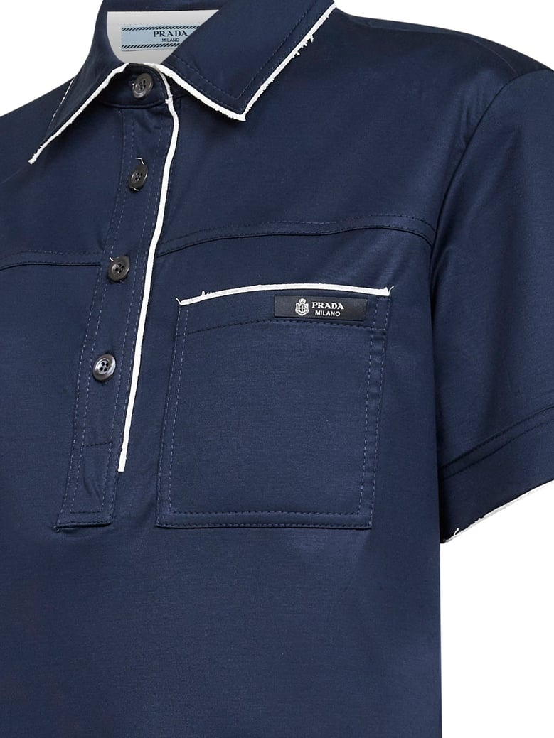 blue lisle cotton polo shirt by Selfnex