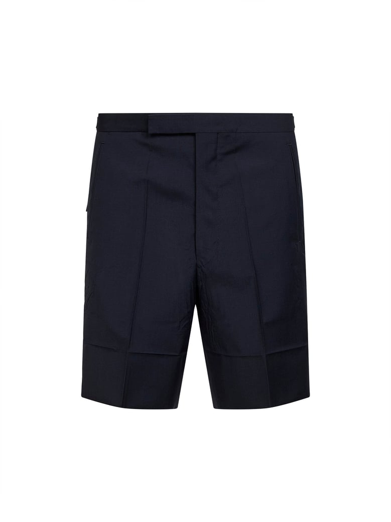 blue wool and mohair tailored bermuda shorts by Selfnex