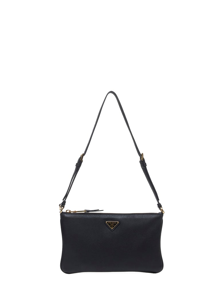 black leather shoulder bag by Selfnex