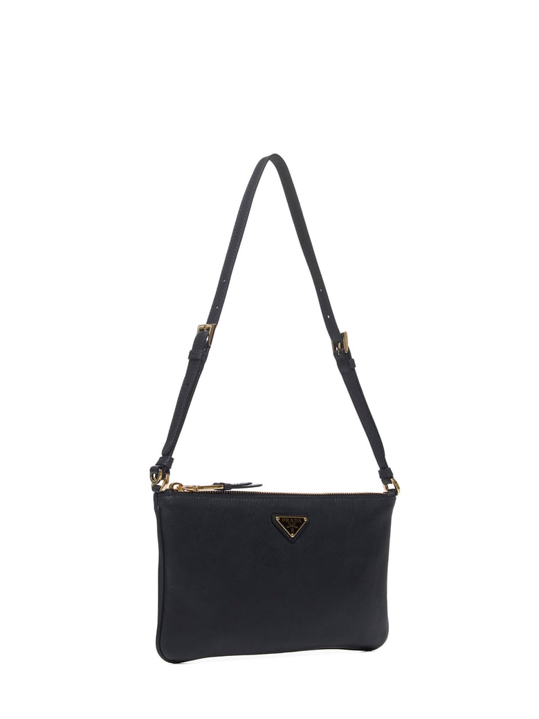black leather shoulder bag by Selfnex