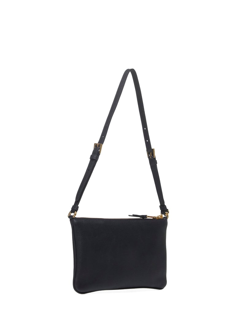 black leather shoulder bag by Selfnex