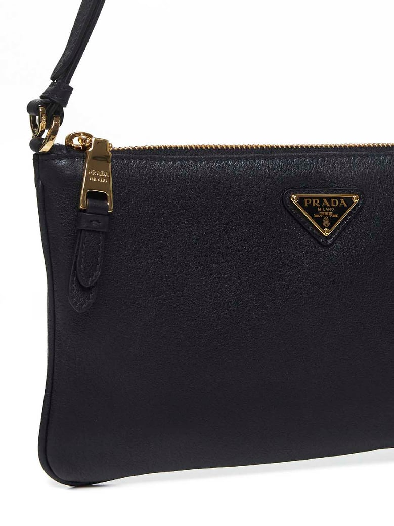 black leather shoulder bag by Selfnex