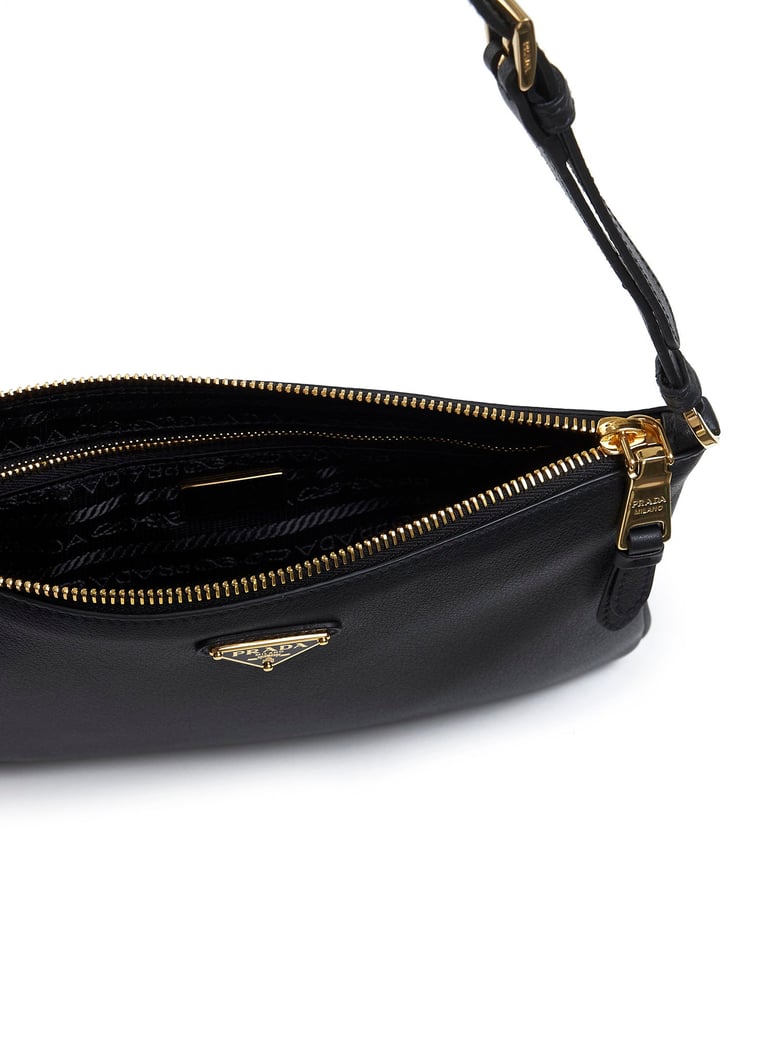 black leather shoulder bag by Selfnex