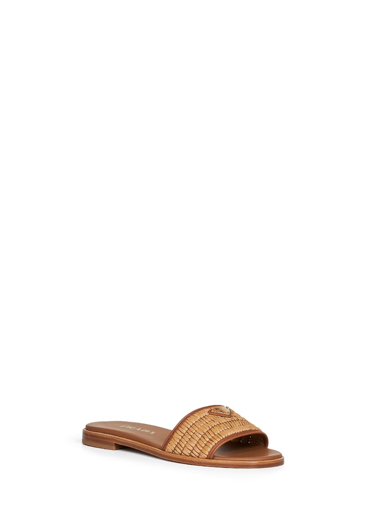 slide sandals camel leather by Selfnex