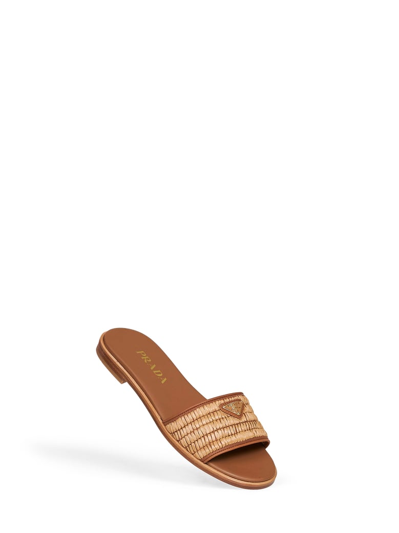 slide sandals camel leather by Selfnex