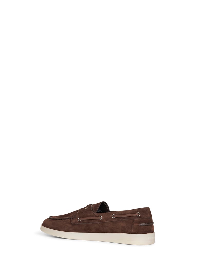 dark brown suede boat shoes by Selfnex