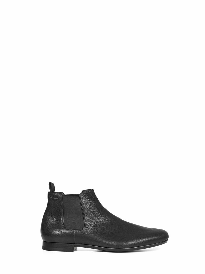 black leather chelsea boots by Selfnex