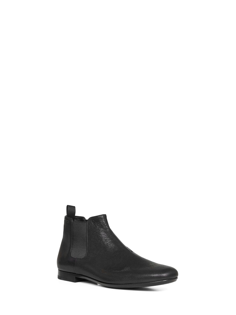 black leather chelsea boots by Selfnex