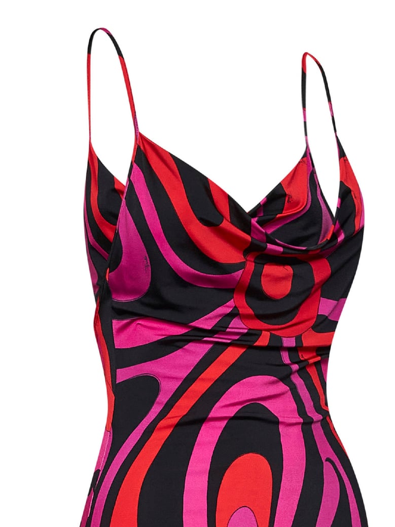 mini dress marmo print fuchsia/black by Selfnex
