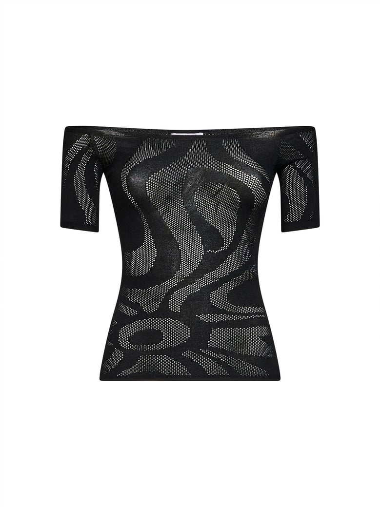 top marmo jacquard net black by Selfnex