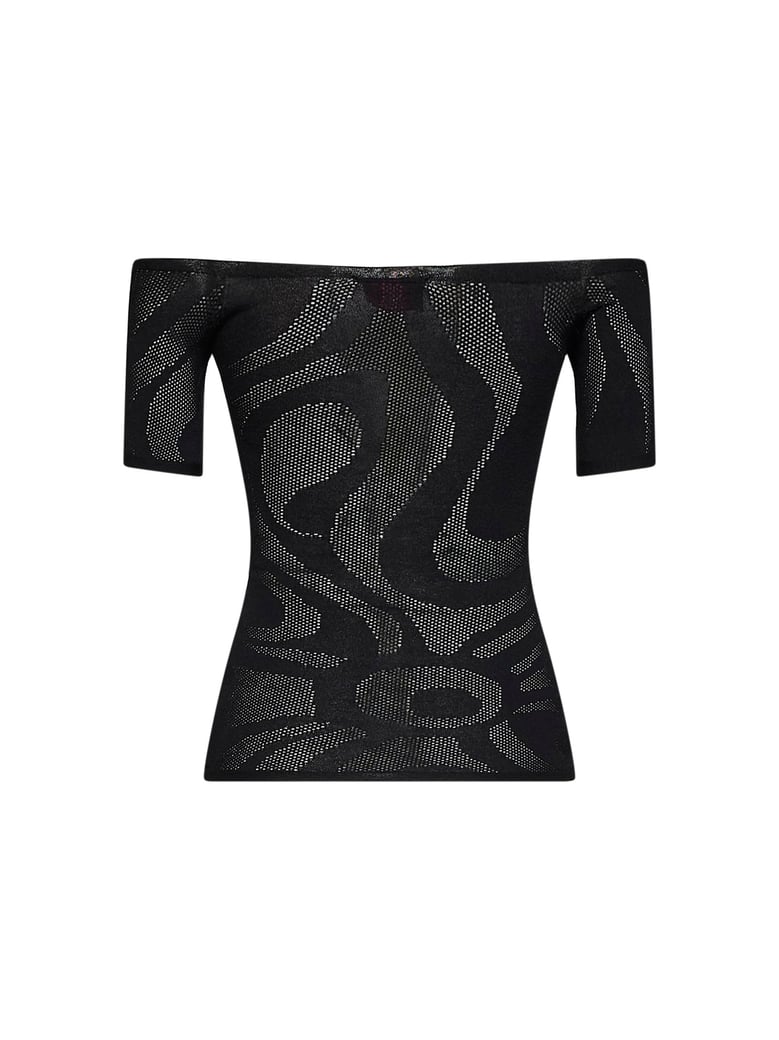 top marmo jacquard net black by Selfnex