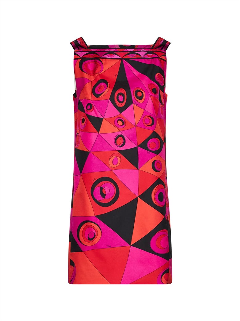 mini dress fuchsia/black silk by Selfnex