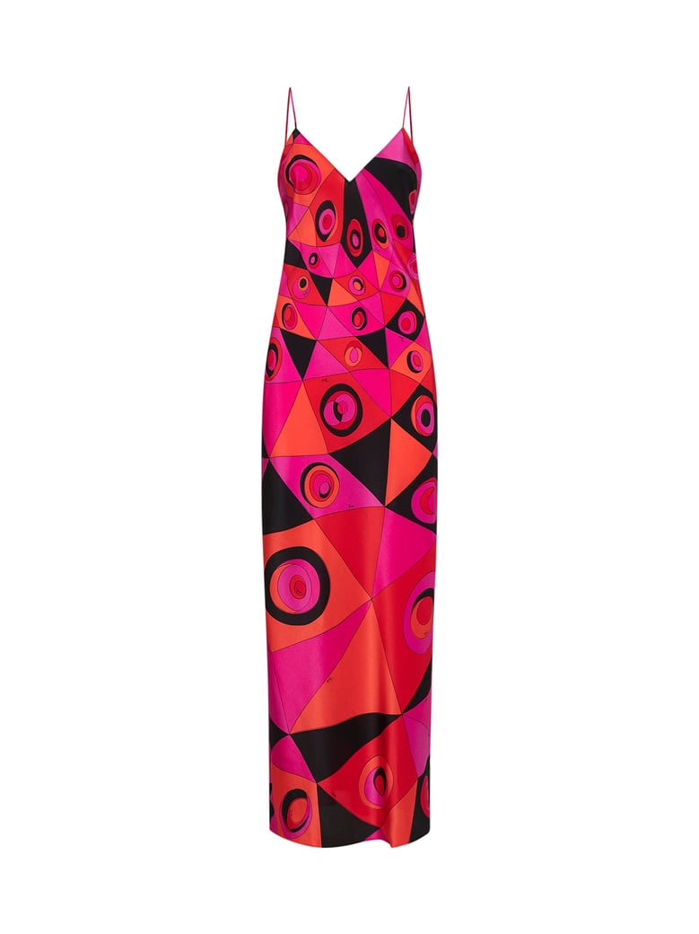 lingerie slip dress occhi print fuchsia/black by Selfnex