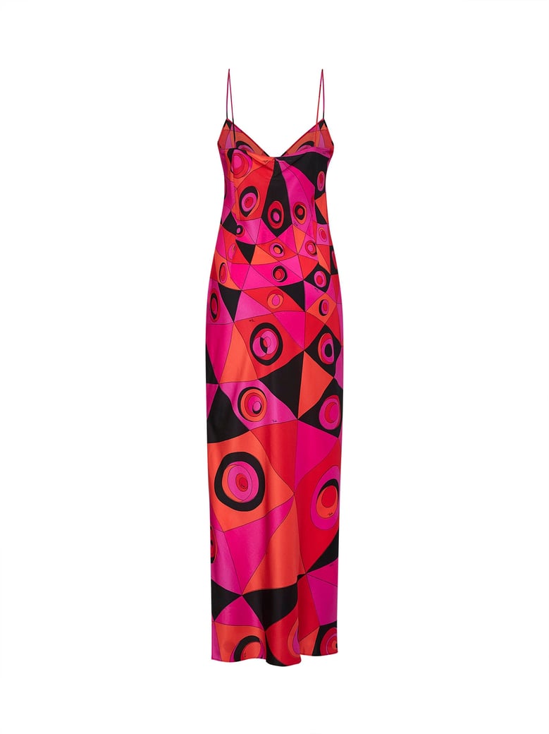 lingerie slip dress occhi print fuchsia/black by Selfnex