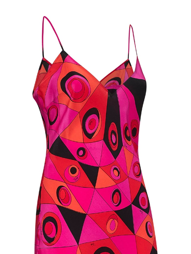lingerie slip dress occhi print fuchsia/black by Selfnex