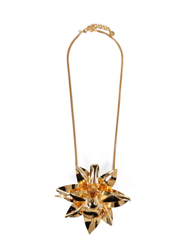 necklace flower pendant gold metal by Selfnex
