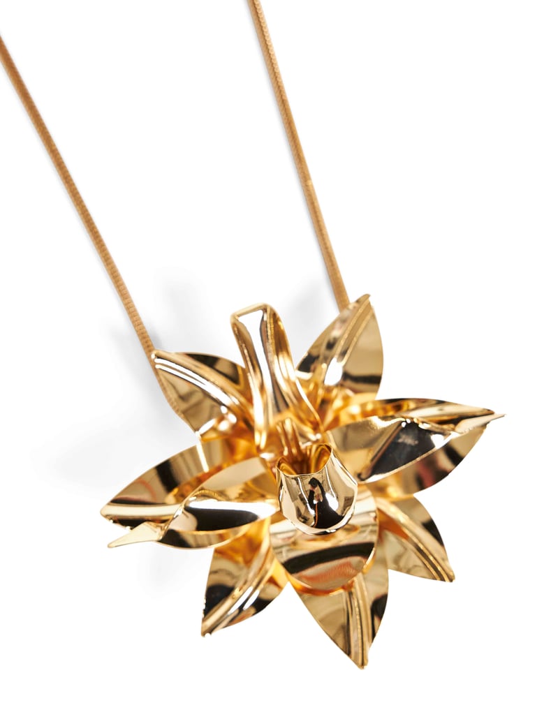 necklace flower pendant gold metal by Selfnex