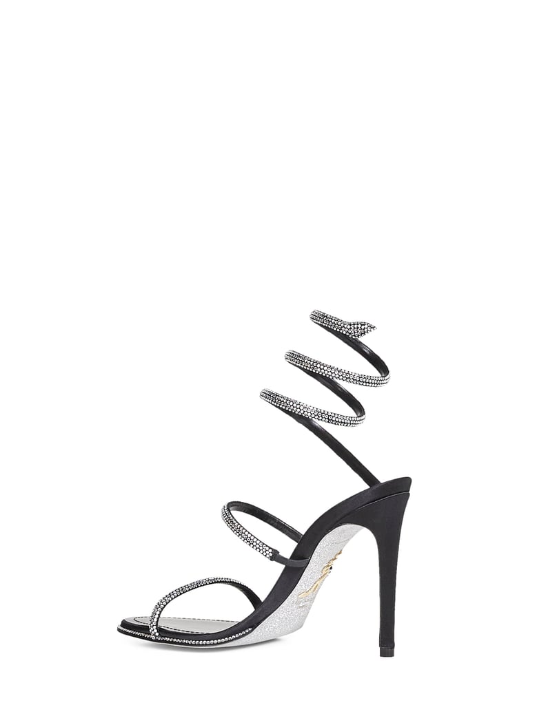 black cleo 105 jeweled sandals by Selfnex