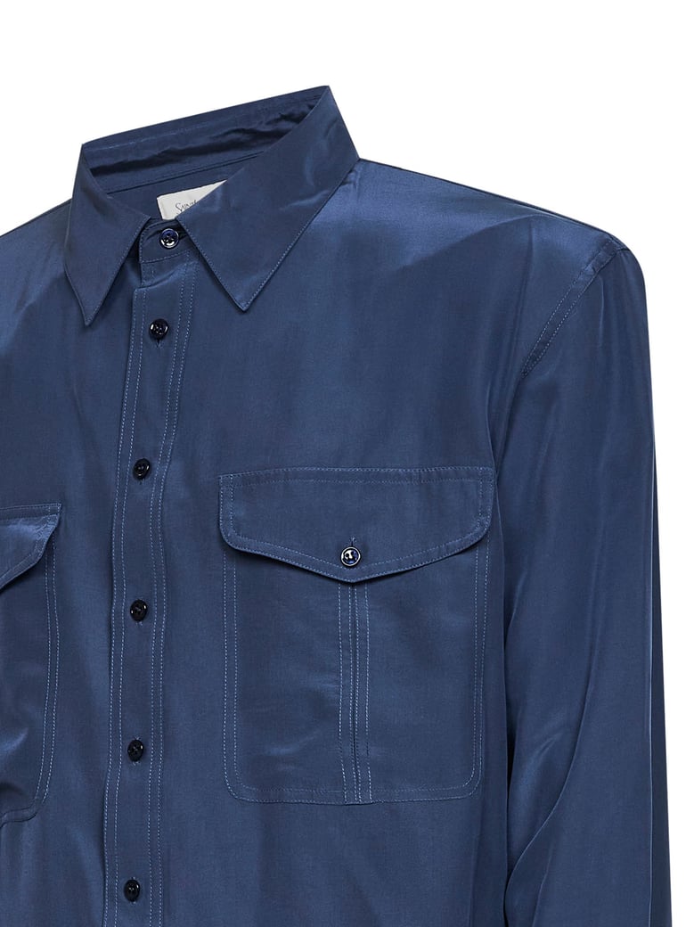 shirt blue viscose-silk by Selfnex