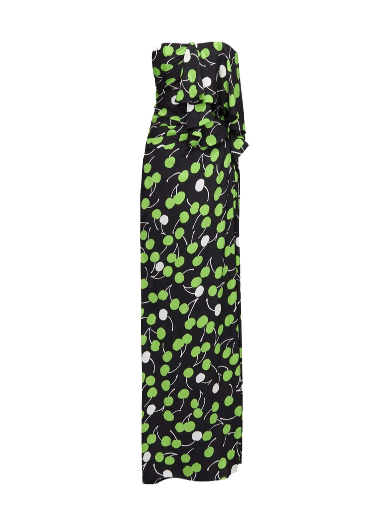 black cherry silk long bustier dress by Selfnex