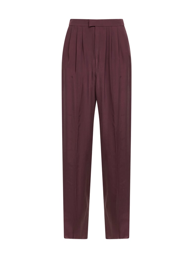 silk trousers aubergine by Selfnex