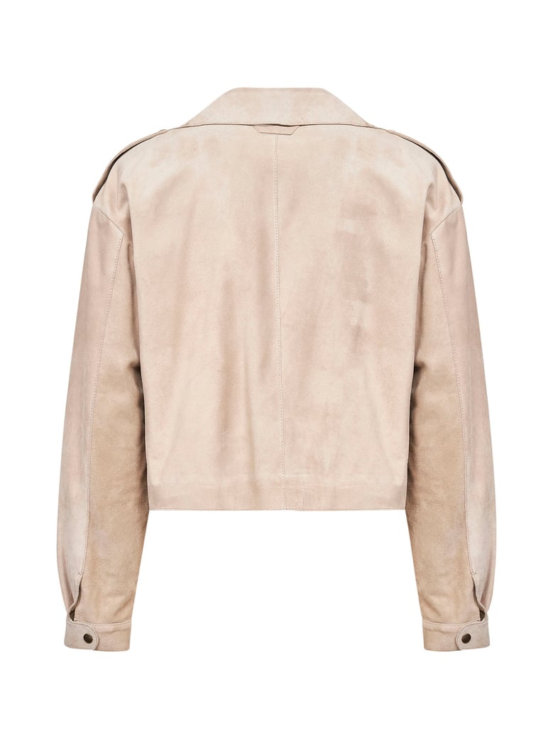 sand suede biker jacket by Selfnex