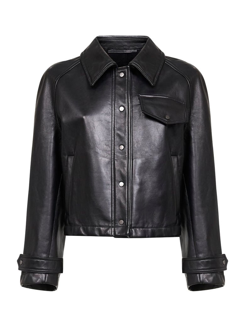 black plongè nappa leather jacket by Selfnex