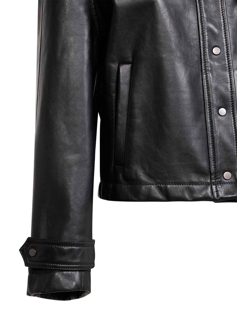 black plongè nappa leather jacket by Selfnex