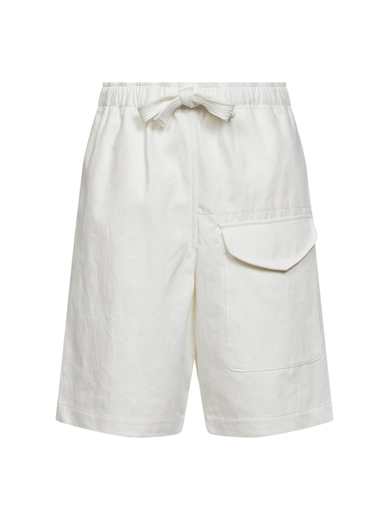 salt slub cotton twill bermuda shorts by Selfnex