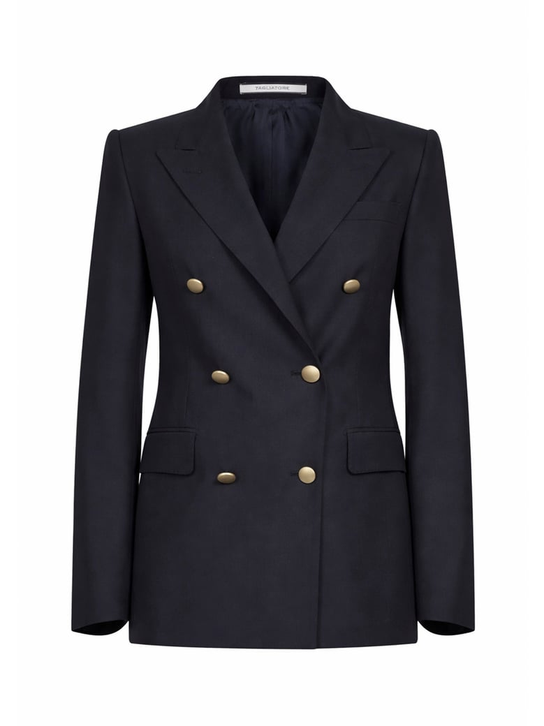 double-breasted blazer blue virgin wool by Selfnex