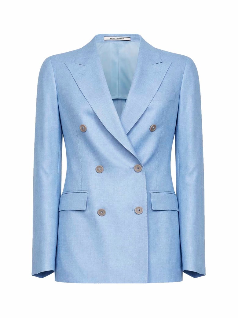 double-breasted blazer light blue by Selfnex