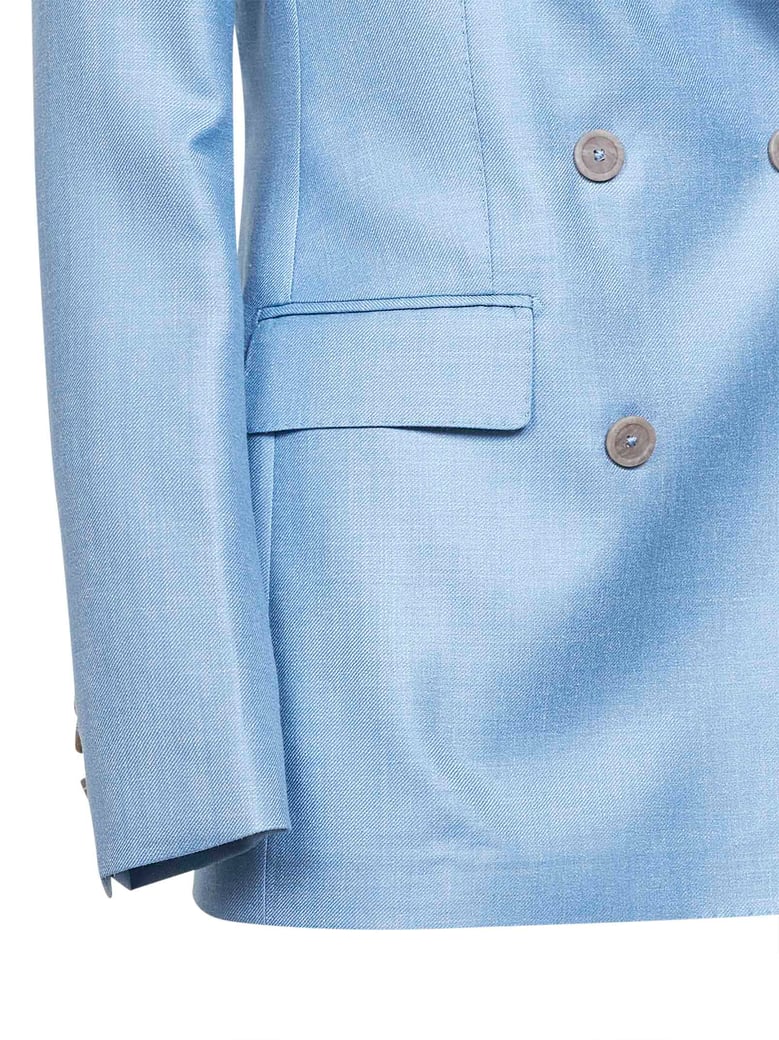 double-breasted blazer light blue by Selfnex