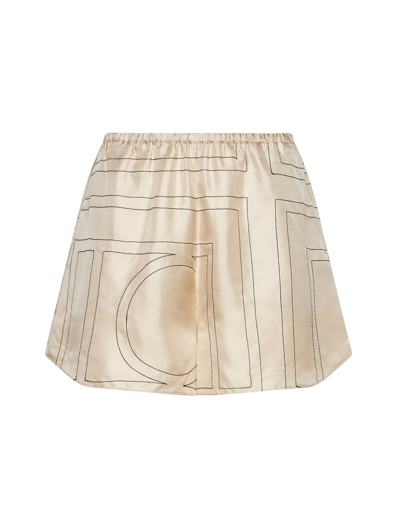 shorts monogram silk beige by Selfnex
